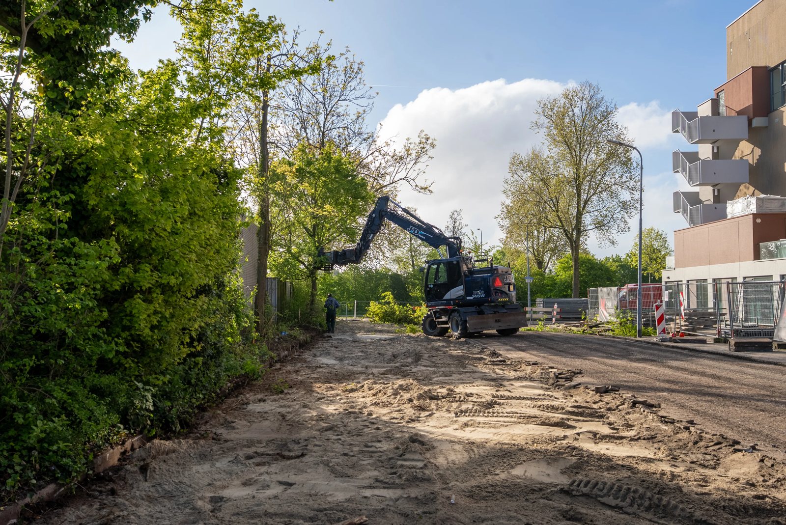 Grondwerk met de graafmachine